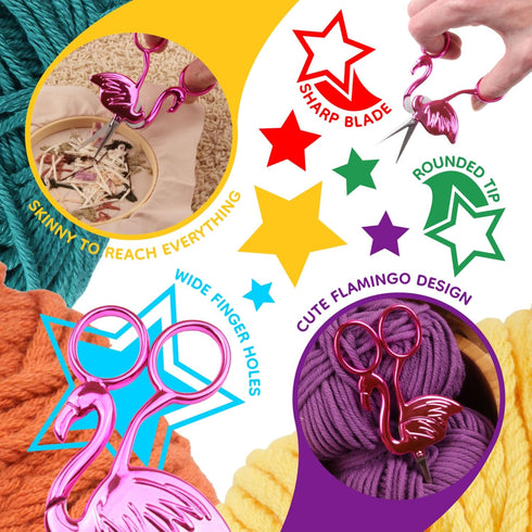 JubileeYarn Flamingo Craft Embroidery Scissors - Pink - 1 Pair...