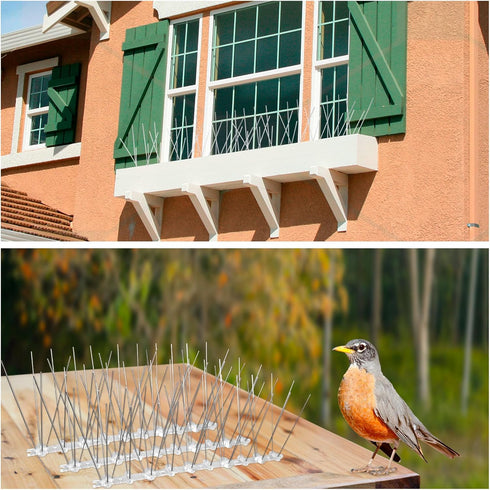Bird Spikes, 3 Pack Pigeon Spikes of Stainless Steel for Outside to Keep Birds Away, Bird Scare Devices for Small Bird Cat Squirrel, Pigeon Spikes...