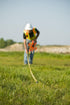 Crescent Lufkin 1/2" x 30m/100' Hi-Viz Orange Fiberglass SAE/Metric Dual Sided Tape Measure - FM030CME...