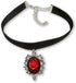 Gothic Red Rose Cameo Black Velvet Choker Adjustable Size Cosplay Jewelry...