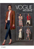 Vogue V1643E5 Women's Semi Button Jacket, Fitted Dress, and Pleated Skirt Sewing Patterns, Sizes 14-22, White...
