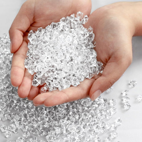 600PCS Fake Crushed Ice Rocks, Acrylic Diamond Crystals Fake Diamonds Plastic Clear Ice Cubes Diamond Table Scatters Acrylic Gems For Vase Fillers...