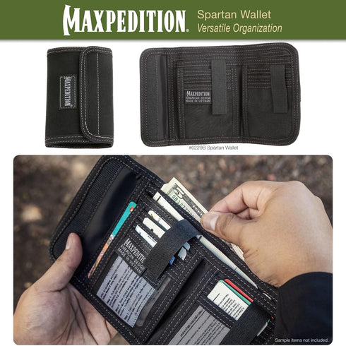 Maxpedition Spartan Wallet Black, 5.5" x 3.5" x 0.5"...