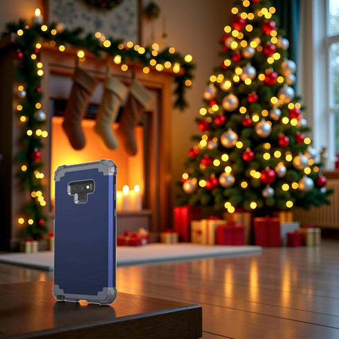 IDweel for Galaxy Note 9 Case, Note 9 Case Blue for Men, 3 in 1 Shockproof Slim Hybrid Heavy Duty Protection Hard PC Cover Soft Silicone Rugged Bu...