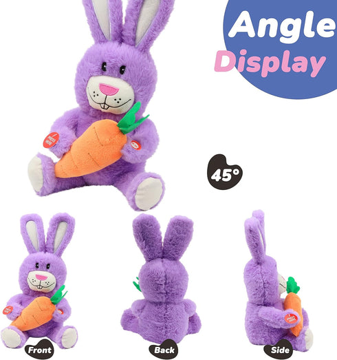 Hopearl Talking Singing Bunny Repeats What You Say Rabbit Musical Shaking Head Electric Interactive Animated Toy Speaking Plush Buddy Gifts for To...