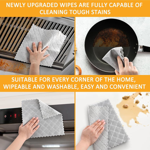 Multipurpose Wire Dishwashing Rags for Wet and Dry - Non Scratch Wire Dishcloth - Wire Miracle Cleaning Cloths New Upgrade Scrubs and Cleans Cookw...