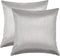 Aiking Home Collection 24x24 Inches Faux Silk Square European Shams, Zipper Closure, Silver (Set of 2)...