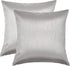 Aiking Home Collection 24x24 Inches Faux Silk Square European Shams, Zipper Closure, Silver (Set of 2)...