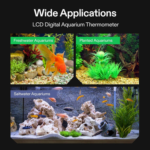 VIVOSUN 4-Pack LCD Digital Aquarium Thermometer Fish Tank Water Terrarium Temperature with Suction Cup for Turtle...