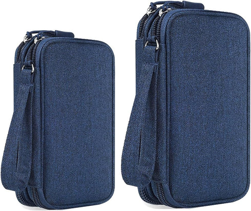 2 Pack Travel Organizer Pouch Electronic Accessories Carry Case Portable Waterproof Double Layers Storage Bag for Cable, Cord, USB Charger, Phone,...
