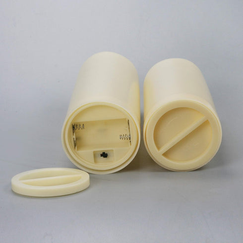 Outdoor Candles, 2 Flickering Waterproof flameless LED Pillar Candles(D: 3" x H: 7") with Remote 2/4/6/8 Timer. Plastic Resin Electric Decorative ...