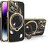 Omorro Compatible with iPhone 15 Pro Max Case with Invisible Ring Holder Kickstand, Compatible with Magsafe, Military Grade Slim Phone Cover Plati...
