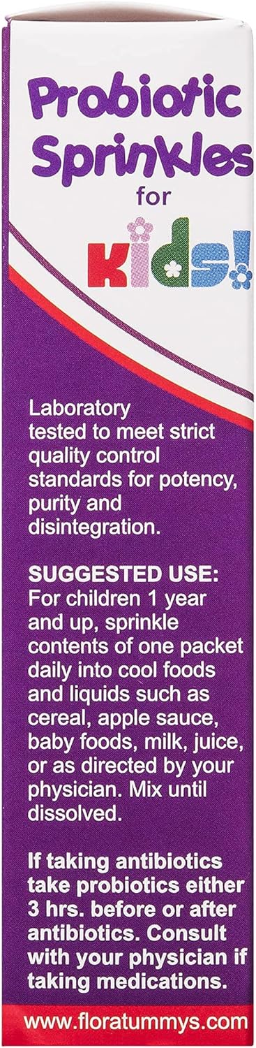 Probiotic Sprinkles Kids 10ct: Taste-Free, Easy-to-Use Probiotic Powder Packets, Non-Dairy, Gluten & Sugar-Free. Non-GMO, Travel Size...