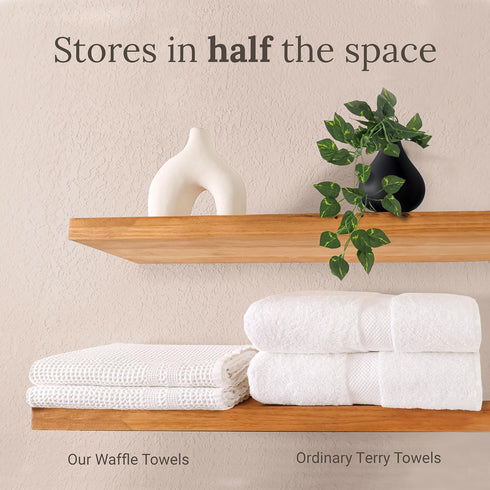 GILDEN TREE Waffle Hand Towels for Bathroom Quick Dry Towel Super Absorbent Thin 100% Cotton Hand Towels Lint Free, Hand Towels for Bathroom Set o...