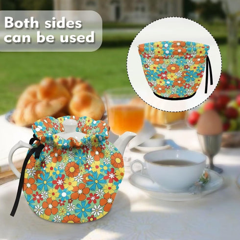 Hippie Flower Tea Cozy for Teapot, Heat Resistant Kettle Dust Cover, Breakfast Warmer Keep Warm Fit for Most Standard Size Teapots...
