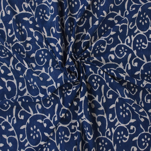 Trade Star 3 Yard Indigo Block Print Fabric for Dressmaking Indian Floral Print Fabric for Crafting 100% Cotton Fabric by The Yard Beautiful Dress...