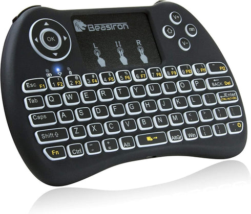 Beastron (Upgraded) 2.4G Mini Wireless Keyboard with Touchpad Mouse?QWERTY Keyboard, Backlit Portable Keyboard Wireless with Remote Control for La...