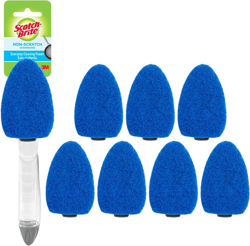 Scotch-Brite Non-Scratch Dishwand Kit, Includes 1 Wand & 7 Refill Pads, Keep Hands Out of the Mess...