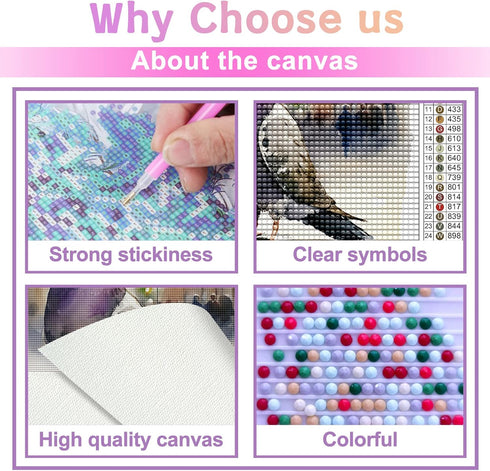5D DIY Diamond Painting,Paint by Diamonds for Adults,?Pigeon Diamond Painting Paint with Diamonds Round for Gift,Gem Art Craft Home Wall Decor 12x...