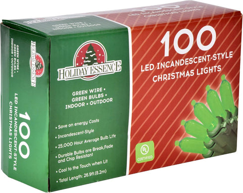 Holiday Essence 100 LED Green St Patrick's Day Christmas String Lights, 26.9 Ft Green Wire String Lights for Indoor and Outdoor Decorative Use Pat...