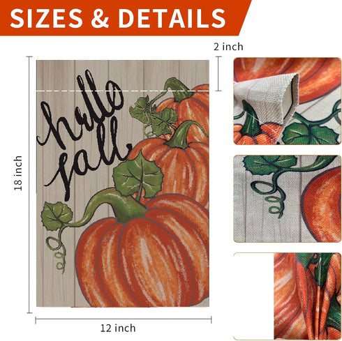 Fall Garden Flag 12x18 Inch Double Sided, Happy Fall Pumpkin Yard Flag Small Autumn Seasonal Outdoor Decoration...