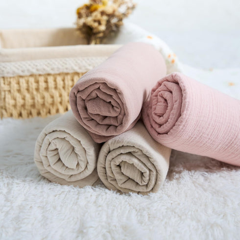 Meracorallo Muslin Swaddle Blanket, 100% Organic Cotton Receiving Blanket Soft and Breathable Swaddle Wrap for Baby Boys and Girls, Beige...