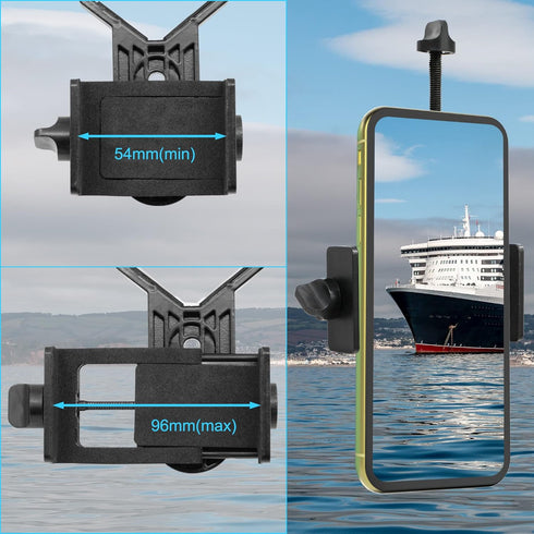 Metal Smartphone Telescope Adapter Camera Mount, Universal Phone Mount, Work with for Telescope Spotting Scope Microscope Monocular Binocular...