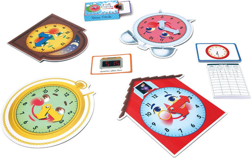 eeBoo: Time Telling Game, Develops Time Telling Skills, Learn to Read a Clock, includes a Score Pad, 4 Clocks, and 50 Game Cards, for 2 to 4 Playe...