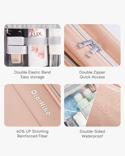 OlarHike Travel Toiletry Hanging Bag Waterproof Bags, Makeup bag, Toiletries, Jewelry, Travel Essentials 3 in 1 Packing Organizers, Cosmetic Trave...