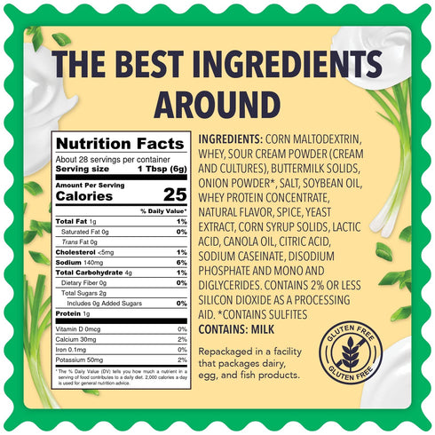 Sour Cream and Onion Seasoning - XL 6 oz Bag - Zested Tangy and Creamy Spice Blend - Gluten-Free and Nut Free - Goes Great On Snacks, Soups, Potat...
