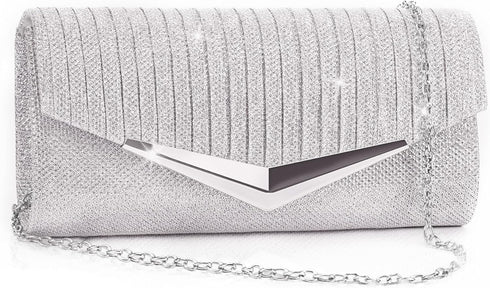 Larcenciel Clutch Purses for Women, Shiny Pleated Sequin Envelope Evening Bags for Mother's Day Gifts Party Prom...