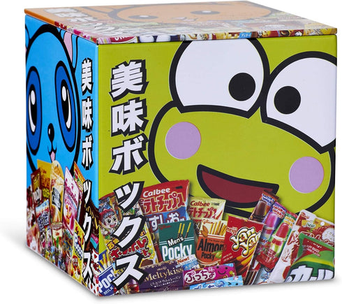 Dagashi Japanese Anime Otaku Snacks Tin Storage Box - 4x4-Inch Metal Novelty Stash Container With Pop Top Lid - Decorative Organizer Holder Cube C...