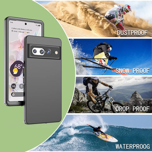 Google Pixel 7 Pro Case Waterproof, IP68 Certified Waterproof Shockproof Built-in Screen Protector Full Body Case for Pixel 7 Pro 2022 (Black)......