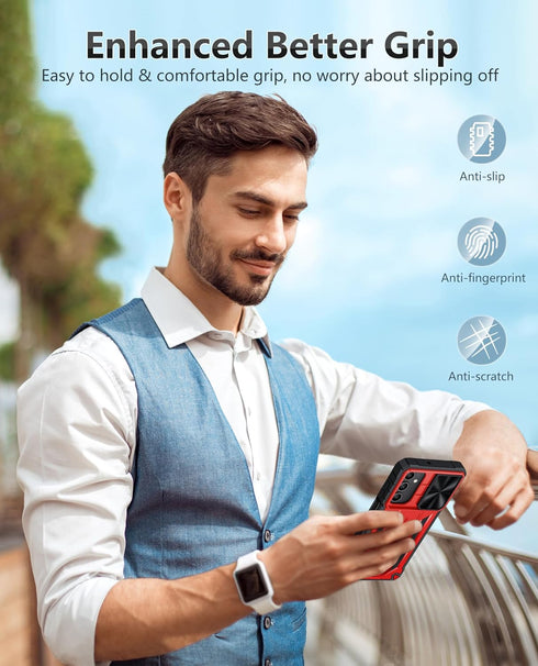 FNTCASE for Samsung Galaxy A15-5G Case: Rugged Protective Phone Cases with Kickstand & Holster | Military Grade Shockproof Protection Sturdy Heavy...