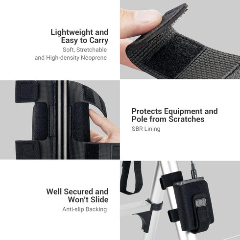 JJC Equipment Mounting Strap for Power Bank on Tripod for Long Time Photography,Remote/Off-Camera Flash Holder Strap for Photographer Videographer...