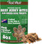 Real Meat Dog Treats - 4oz Bag of Bite-Sized Air-Dried Beef Jerky for Dogs - Grain-Free Jerky Dog Treats Made up of 95% Human-Grade, Free-Range, G...