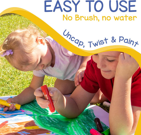 Tempera Paint Sticks (30 Large Paint Sticks) - Paint sticks for Kids Washable - Safe Arts and Craft Paint Sticks for Toddler or Child Use - For Wo...