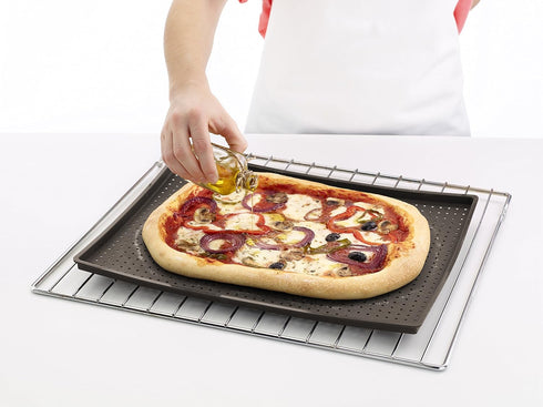 Lekue Micro Perforated Silicone Baking Pizza Mat, 15.7" x 0.59" x 11.8", Brown...