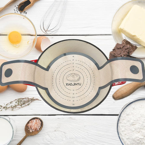 Silicone Bread Sling for Dutch Oven, 2PCS Non-Stick & Easy Clean Reusable Silicone Bread Baking Mat, with Extra Long Handles Bread Baking Sheet Li...