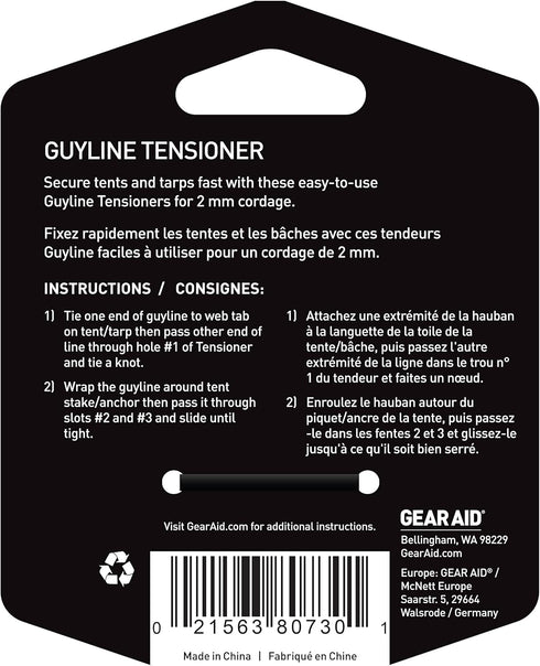 GEAR AID Guyline Tensioner Use to Quickly Secure Tents, Tarps, and Set Up a Taut Clothesline at Camp...