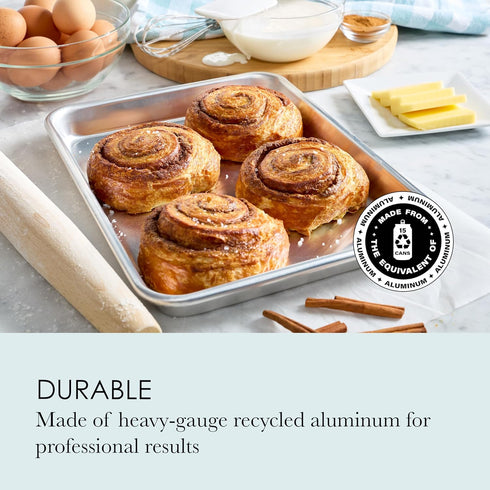 Chigcago Metallic Recyled Aluminum Small 9x13 Baking Sheet, Made With Recylced Aluminum, Perfect For Everyday Baking And Roasting Use...