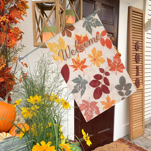 Fall Garden Flags,12x18 Double Sided Garden Flags, Burlap Maple Leaves Small Yard Flags for Outside Fall Thanksgiving Farmhouse Seasonal Holiday Y...