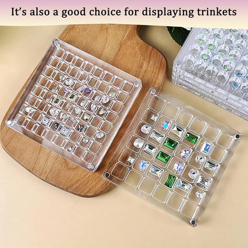 Acrylic Magnetic Display Box, Small Craft Organizers Container, Grids Clear Mini Storage Box Display Case, Display Organizer Box for Bead, Nail, J...