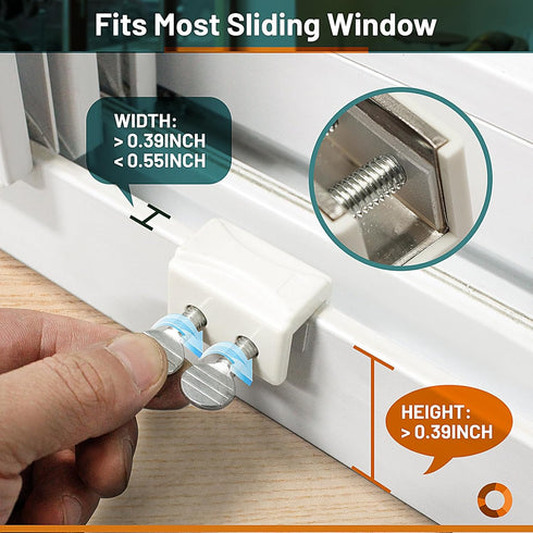 Window Locks, 4 Sets of Sliding Window Locks Secure Up and Down Windows, Window Plugs for Vertical and Horizontal Windows, Child Safety Window Loc...
