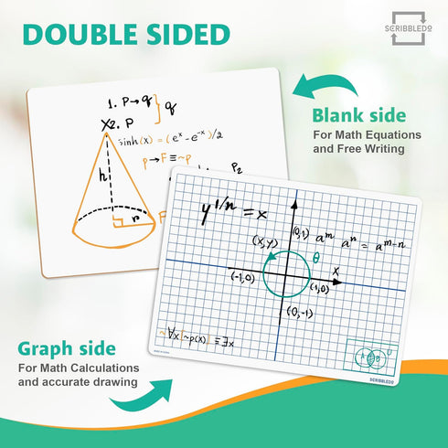 2 Pack Dry Erase XY Axis Lap Board 9”X12” | Interactive Learning Coordinate Grid Whiteboard (Double Sided)...