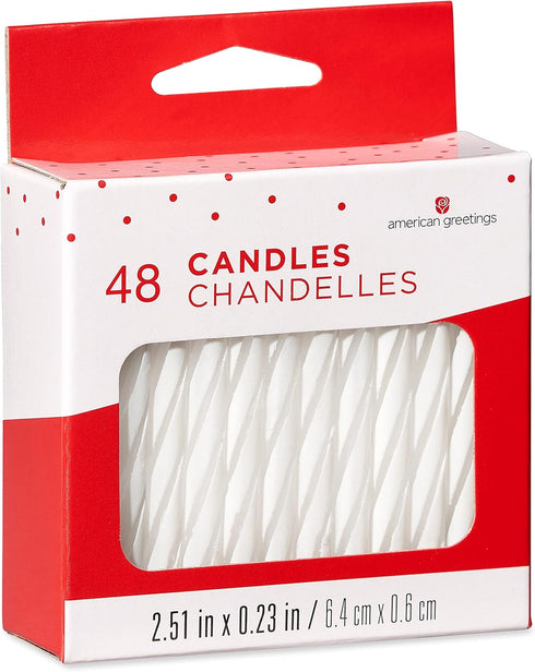 American Greetings Birthday Candles, Small White Spiral (48-Count)...
