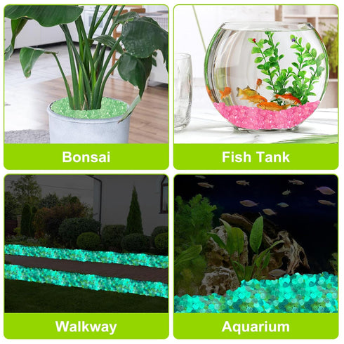 100pc Luminous Stones Glowing Rocks for Aquarium Decoration Glow Stones for Fish Tank Glowing Stones for Driveway Garden Pebbles Rocks,Purple...