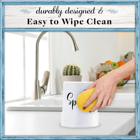 Home Acre Designs Sponge Holder for Kitchen Sink - Rustic Farmhouse Home & Kitchen Decor - White Ceramic...