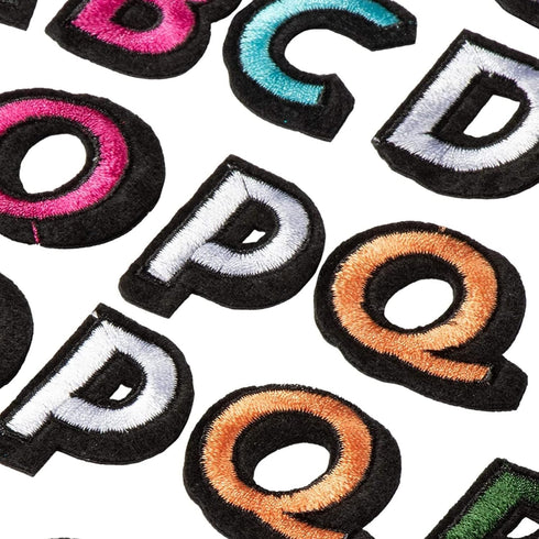 Bright Creations 104 Pieces Iron On Letters for T-Shirts, 4 Sets of 26 Embroidered Alphabet A-Z Patches for Denim Jackets, Hats, Fabric (1 in) - I...