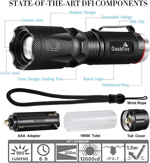 2 in 1 Blacklights Flashlight, UV 395nm Ultraviolet Torch Light High Lumen for Home Security, Outdoor Camping Cycling Hiking, Scorpion Hunting, Pe...